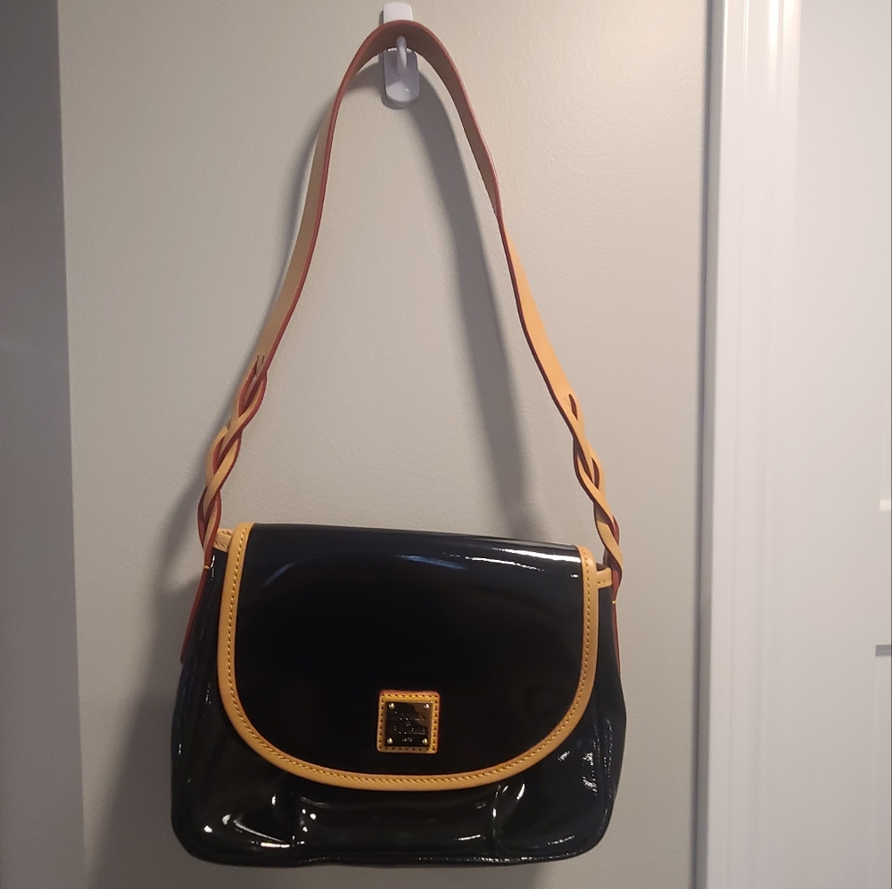 Dooney and Bourke "Hallie" Patent Leather Saddle Bag